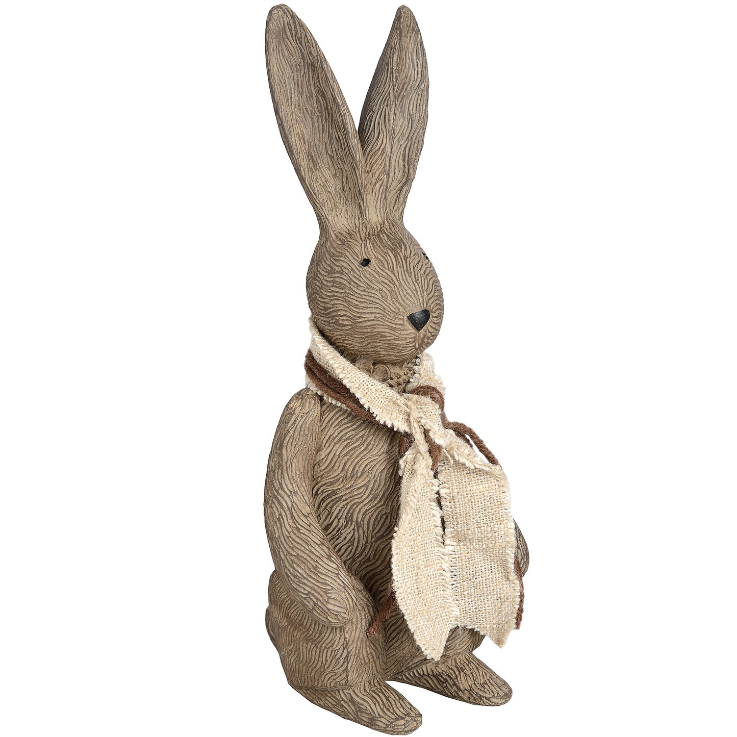 Rustic Resin Decorative Bunny with Fabric Scarf