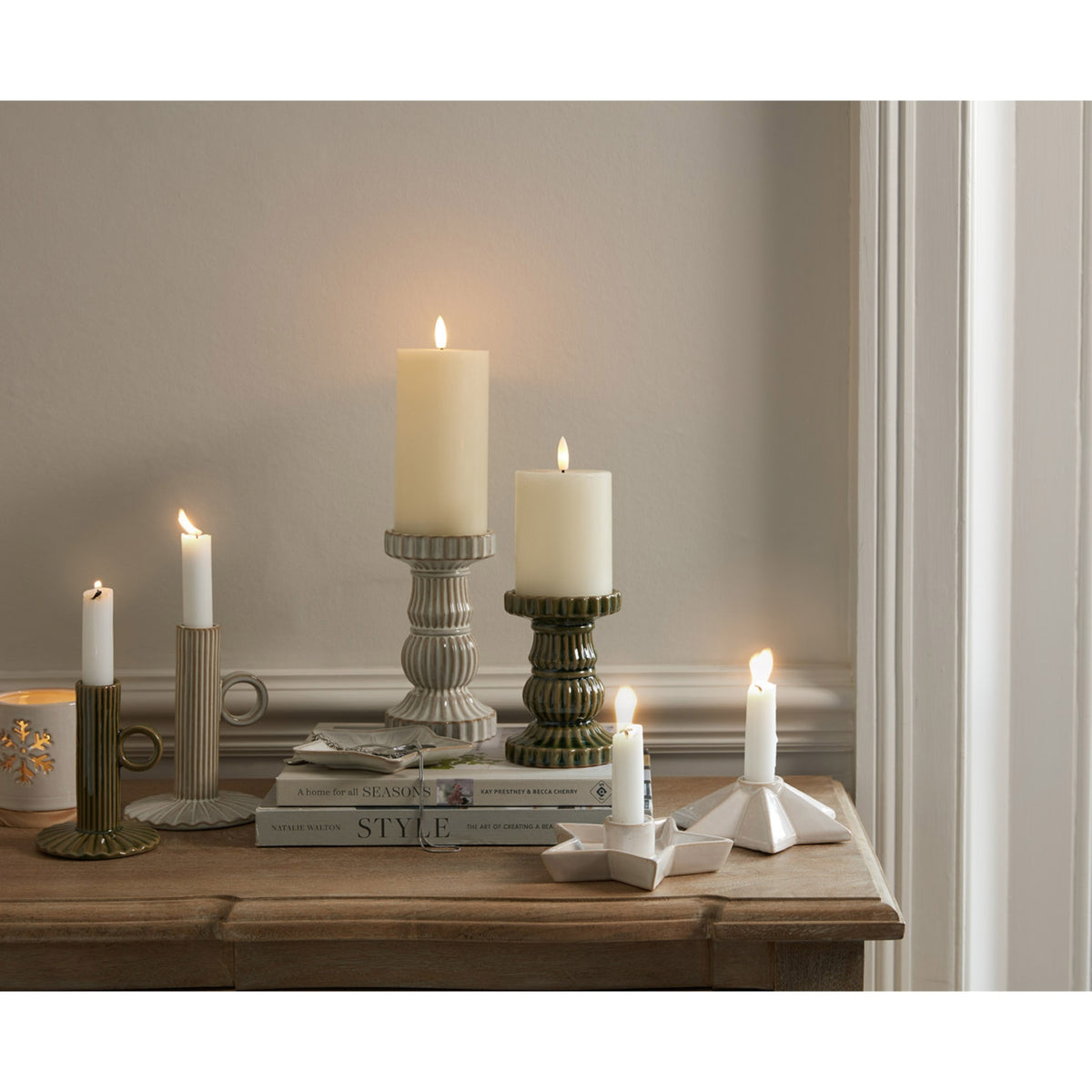 White Ceramic Star Candle Holder