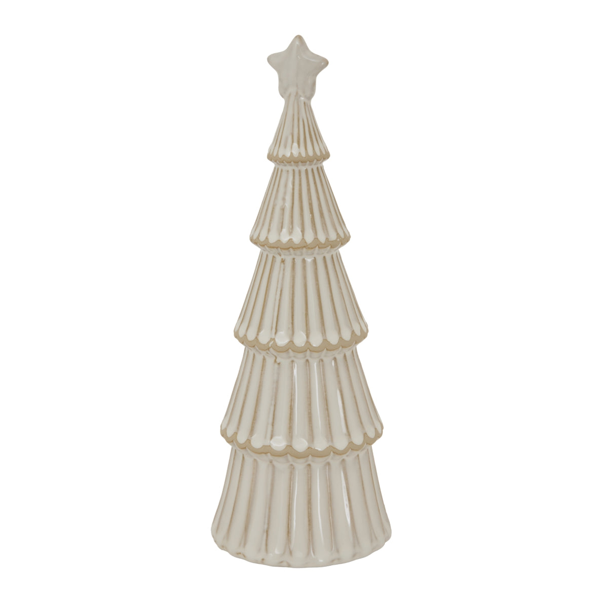 White Ceramic Christmas Tree with Star – Large