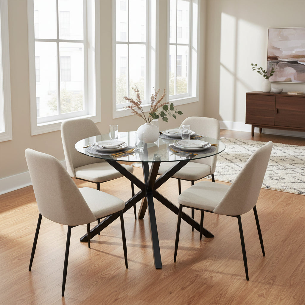 Monza Round Glass Dining Table
