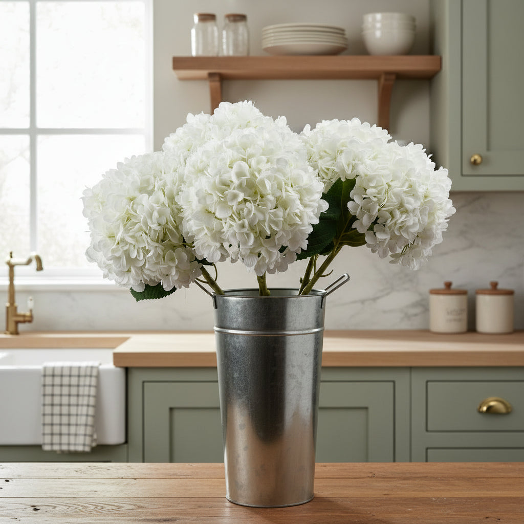 Oversized White Hydrangea stem