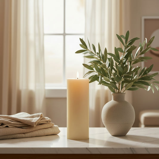 Luxe Collection Natural Glow 3 x 8 LED Cream Wax Candle