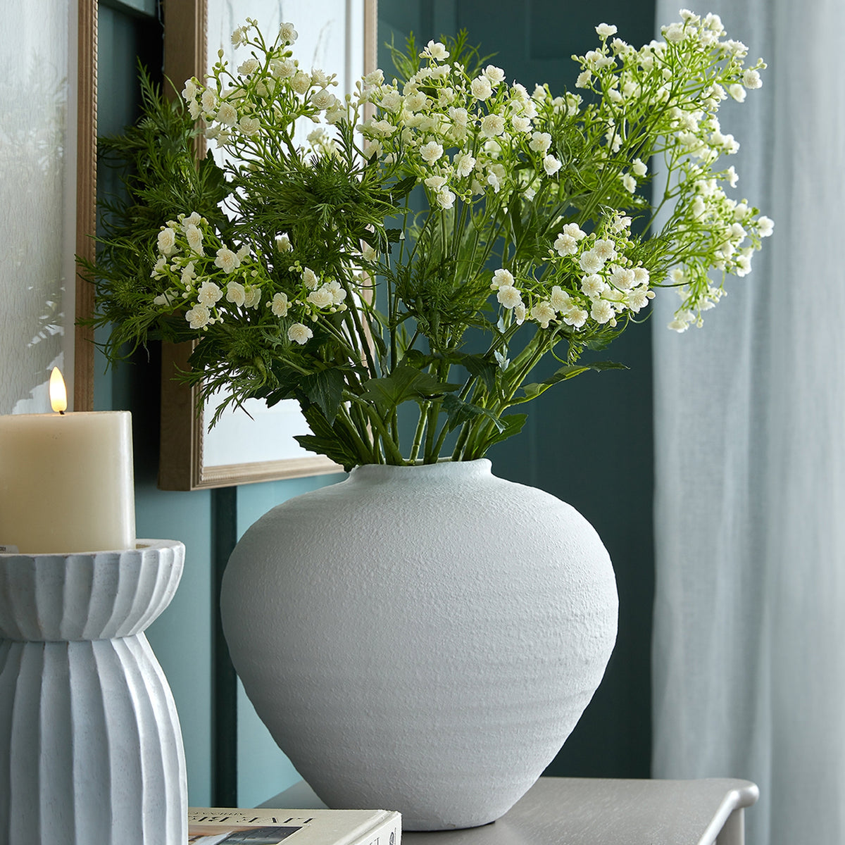 Hadley Large White Ceramic Vase