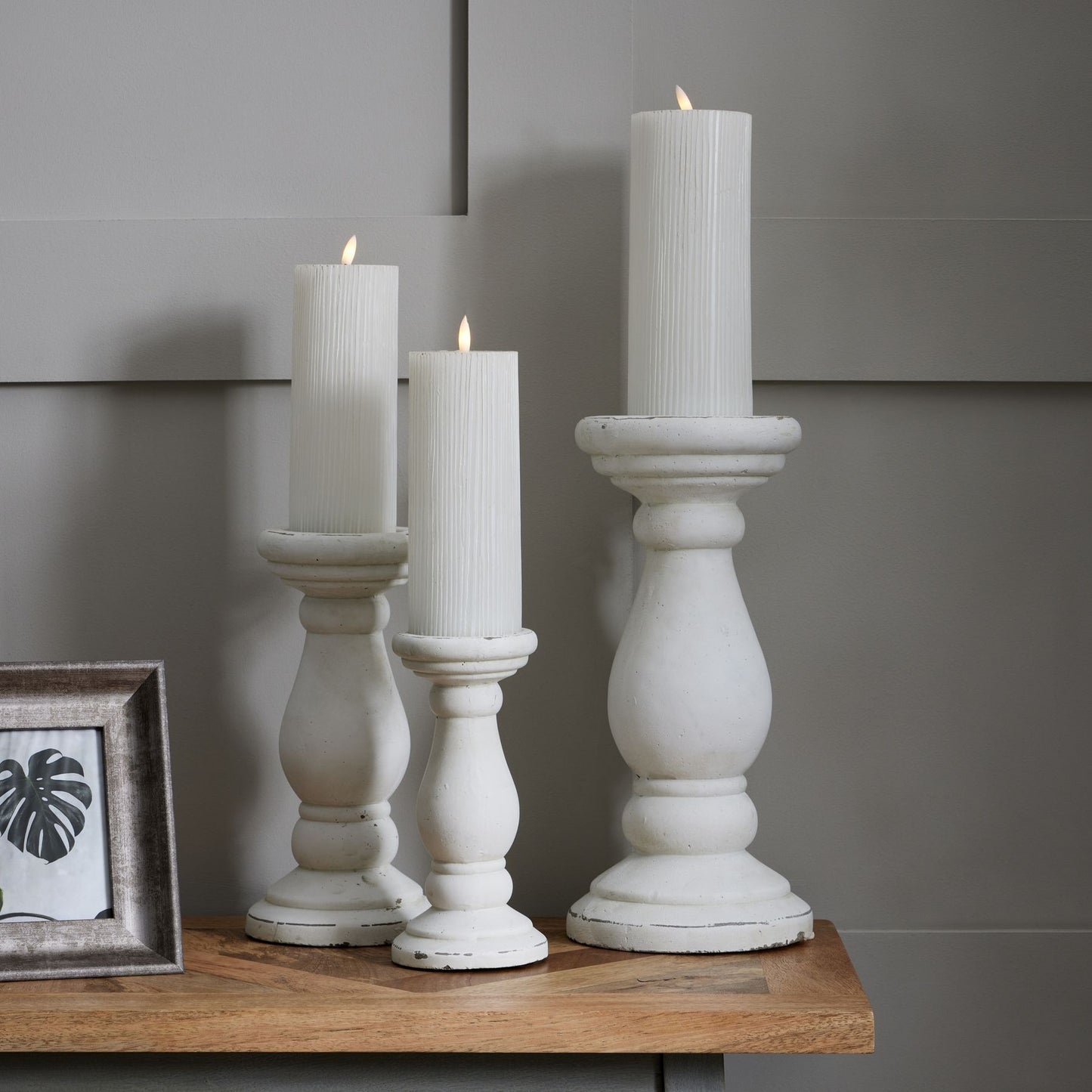 Medium Matt White Ceramic Candle Holder