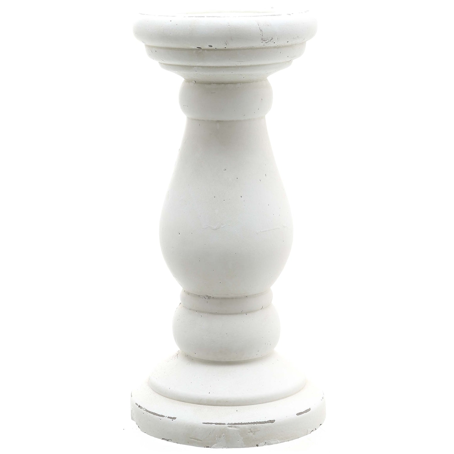 Aveline Matt White Ceramic Candle Holder – Medium
