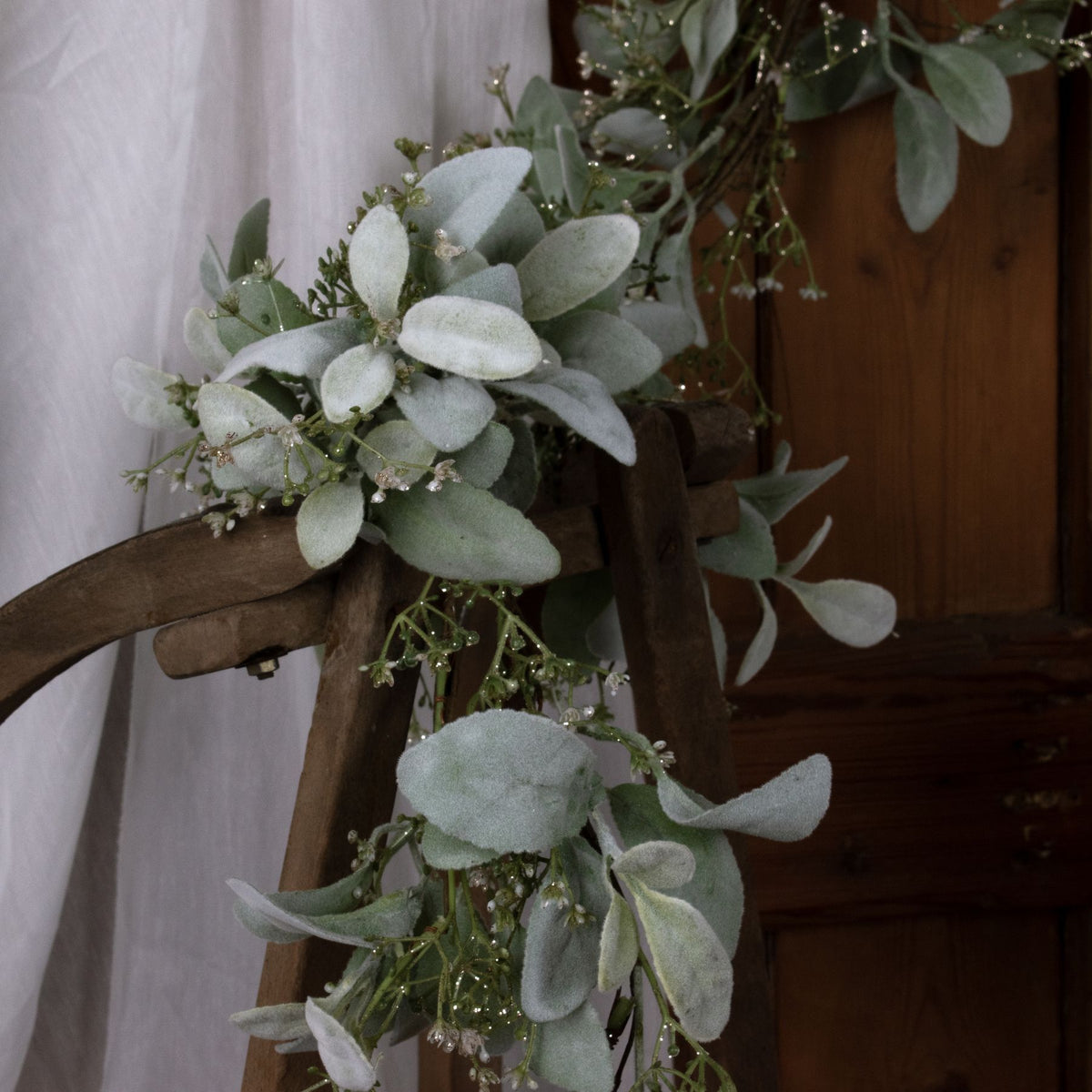 Winter Garland with Lamb’s Ear & Wax Flower – 153cm