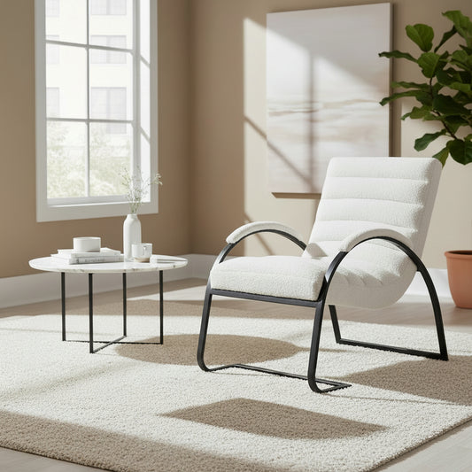 Boucle Ribbed Ark Chair