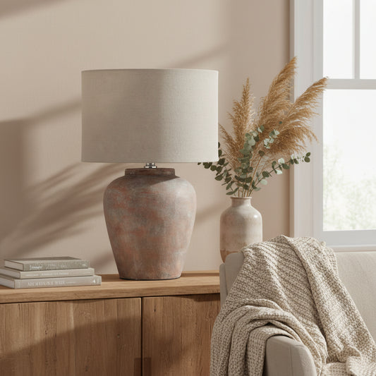 Siena Brown Table Lamp With Linen Shade