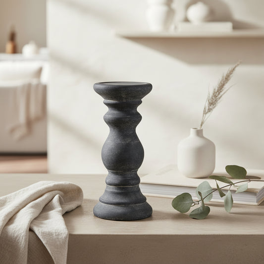 Amalfi Small Grey Column Candle Holder