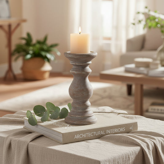 Siena Small Brown Column Candle Holder