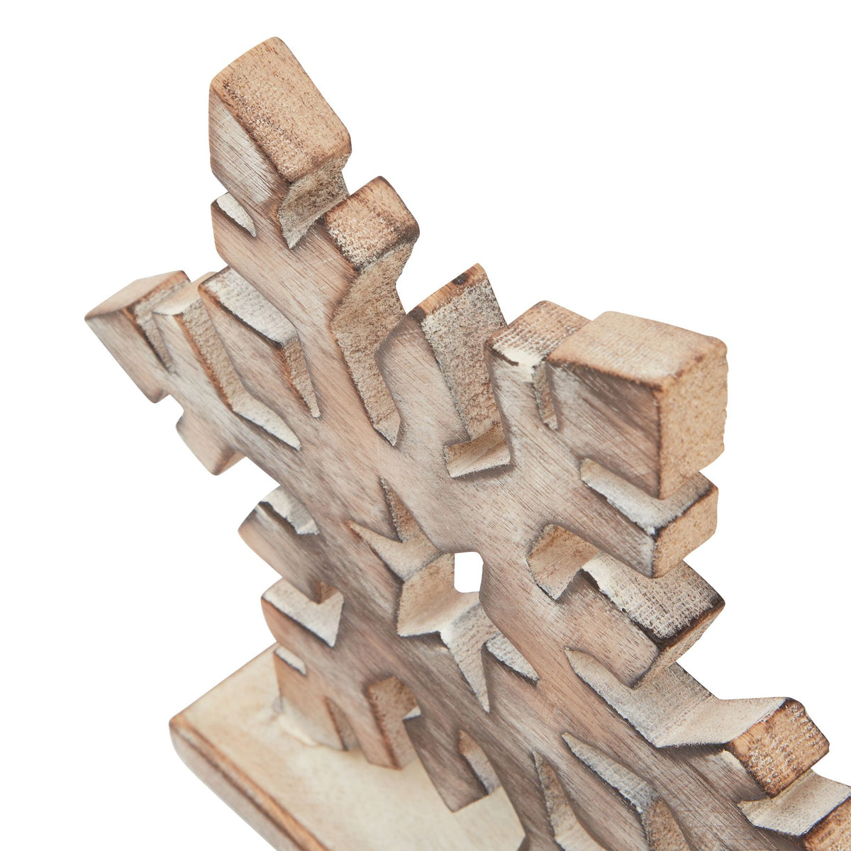 Whitewashed Wooden Snowflake Decoration