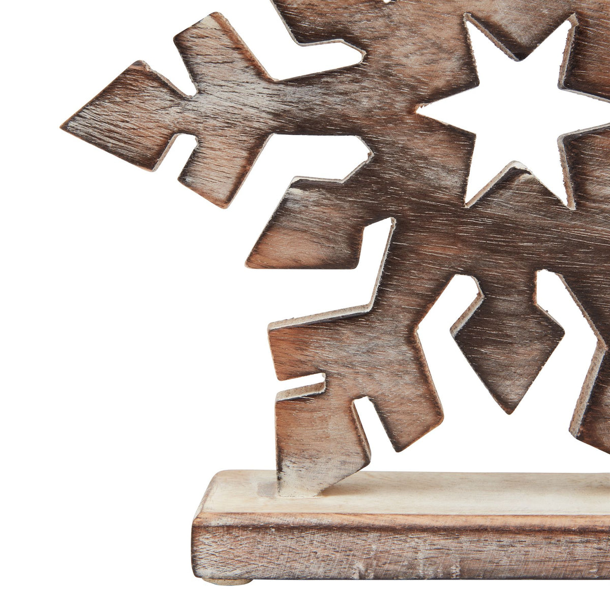 Whitewashed Wooden Snowflake Decoration
