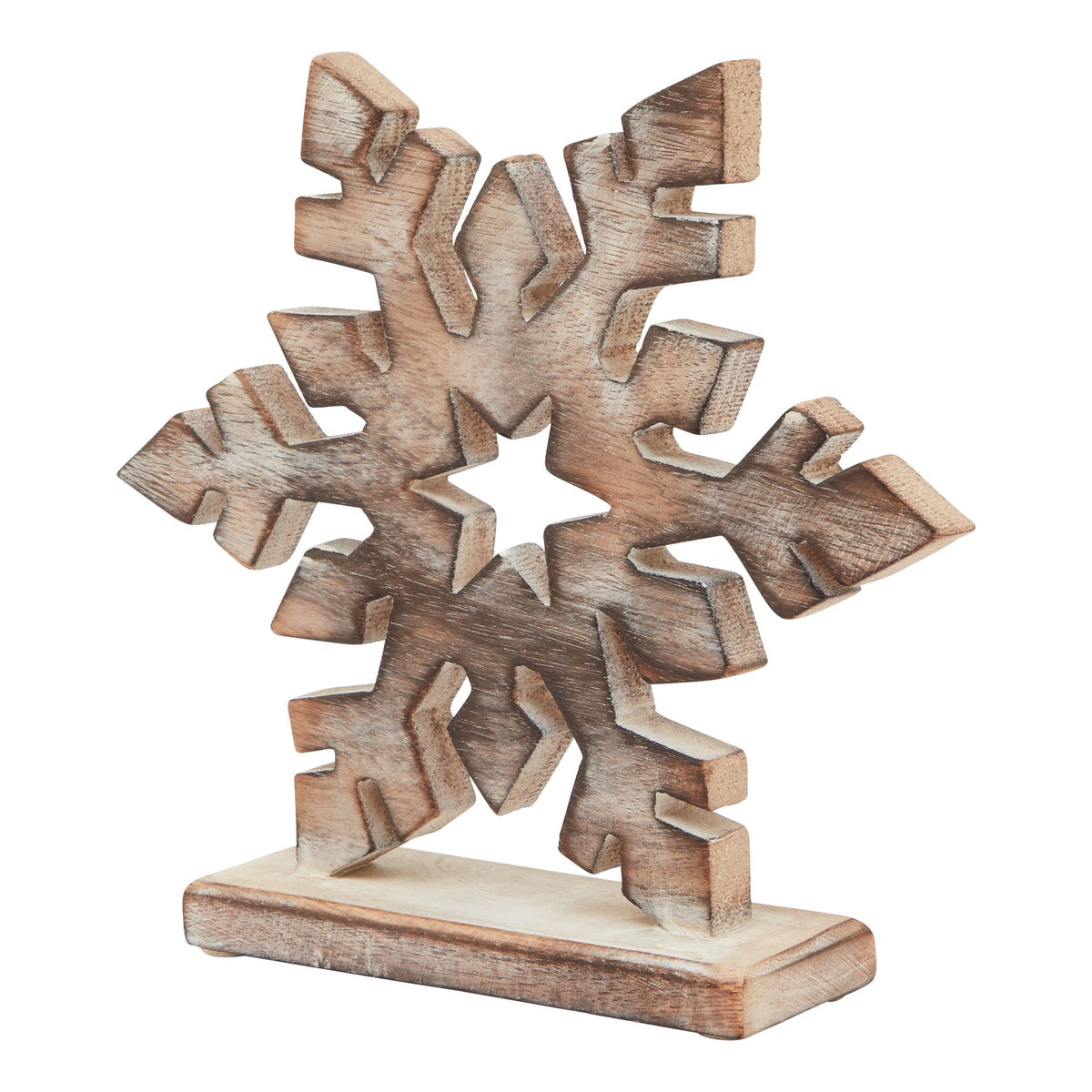 Whitewashed Wooden Snowflake Decoration