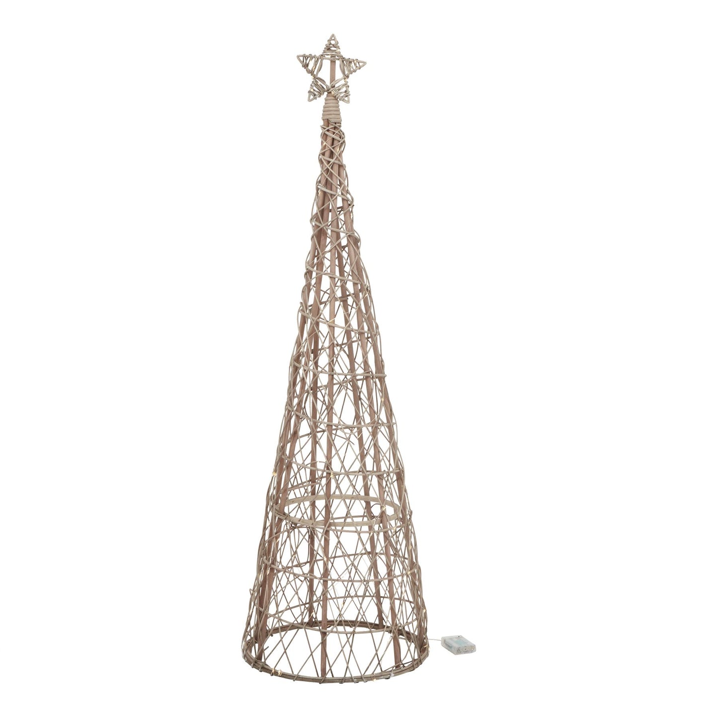 Small LED Wicker Christmas Tree With Star