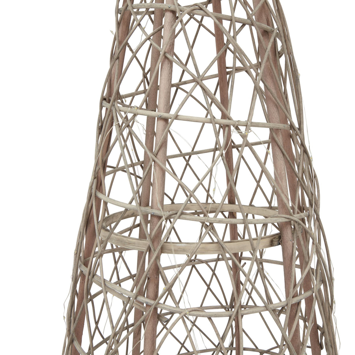 Medium Natural LED Wicker Christmas Tree with Star – 115cm