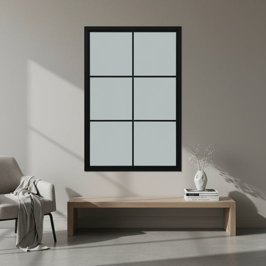 Black Wood XL Window Mirror