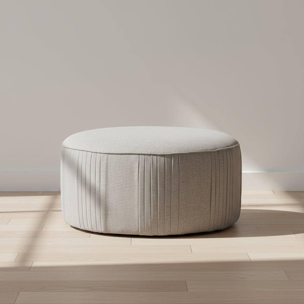 Lily Swivel Ottoman In Oatmeal Twill