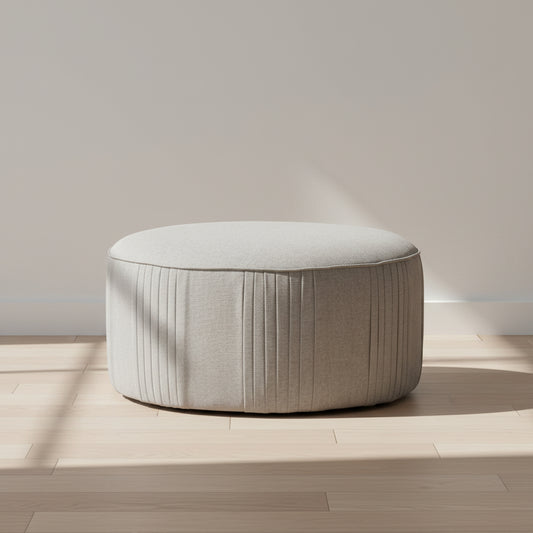 Lily Swivel Ottoman In Oatmeal Twill