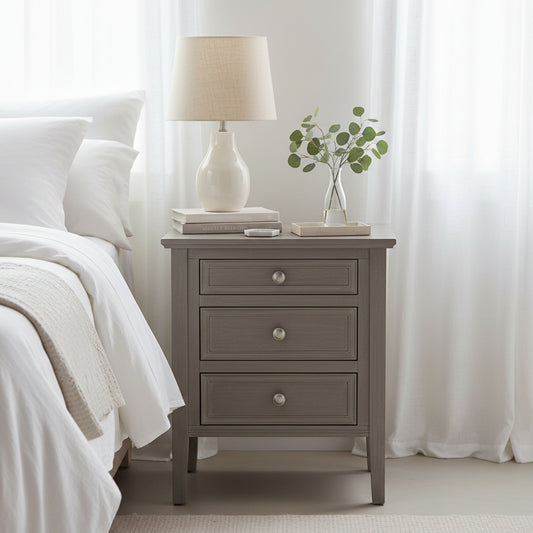 The Serene Collection Three Drawer Bedside Table