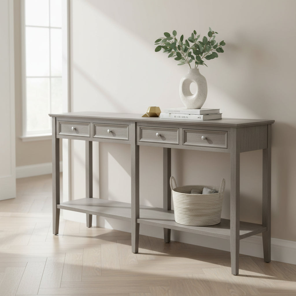 The Serene Collection Four Drawer Console Table