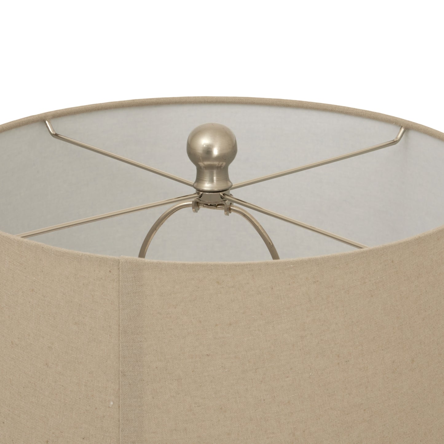 Neutral Twill Weave Ceramic Table Lamp With Linen Shade