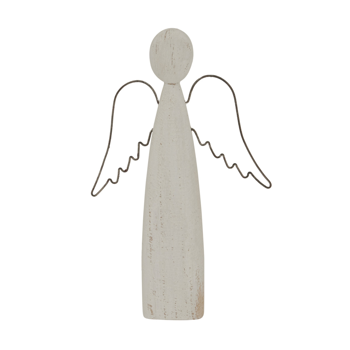 Whitewashed Rustic Standing Angel Decoration