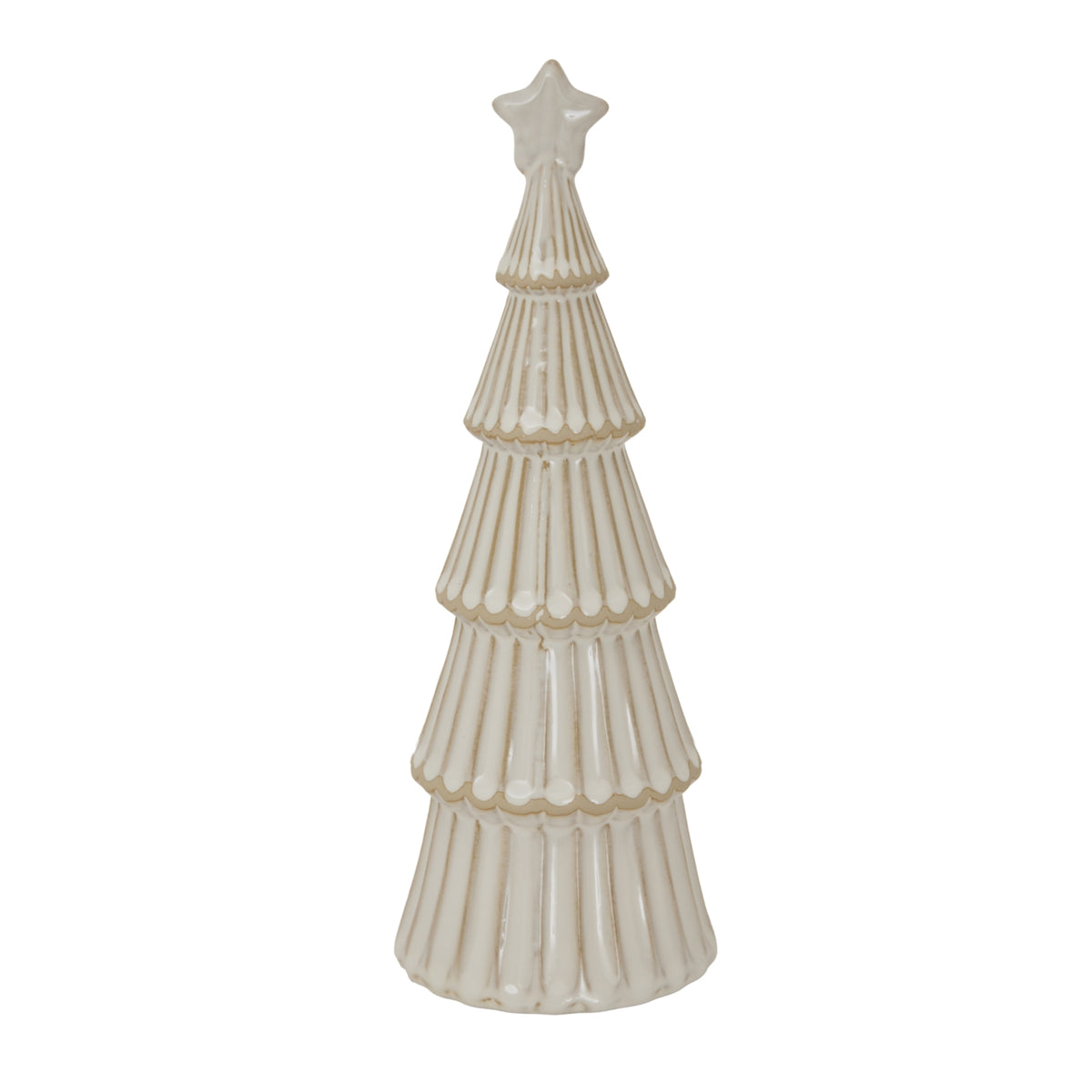 White Ceramic Christmas Tree with Star – Large