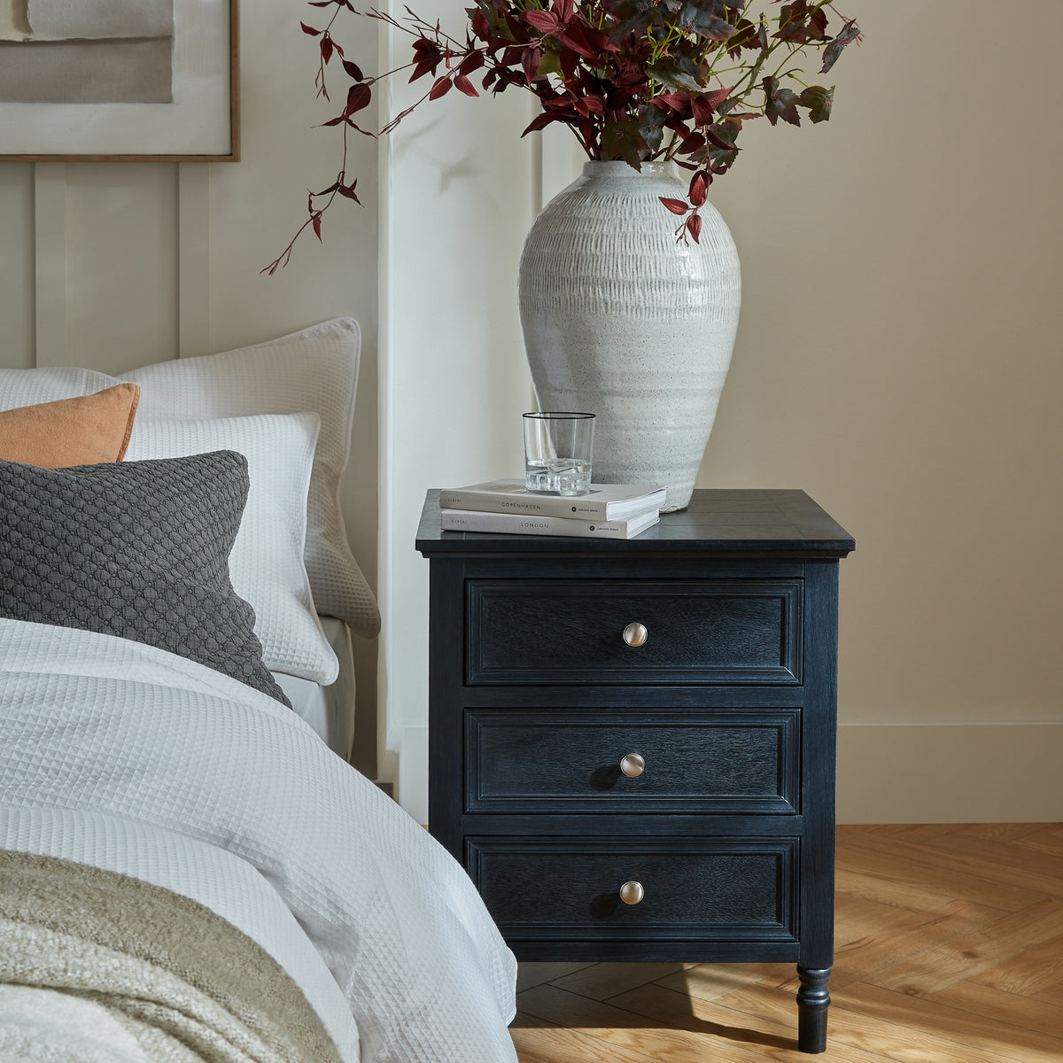 Ashbourne Three Drawer Bedside Table