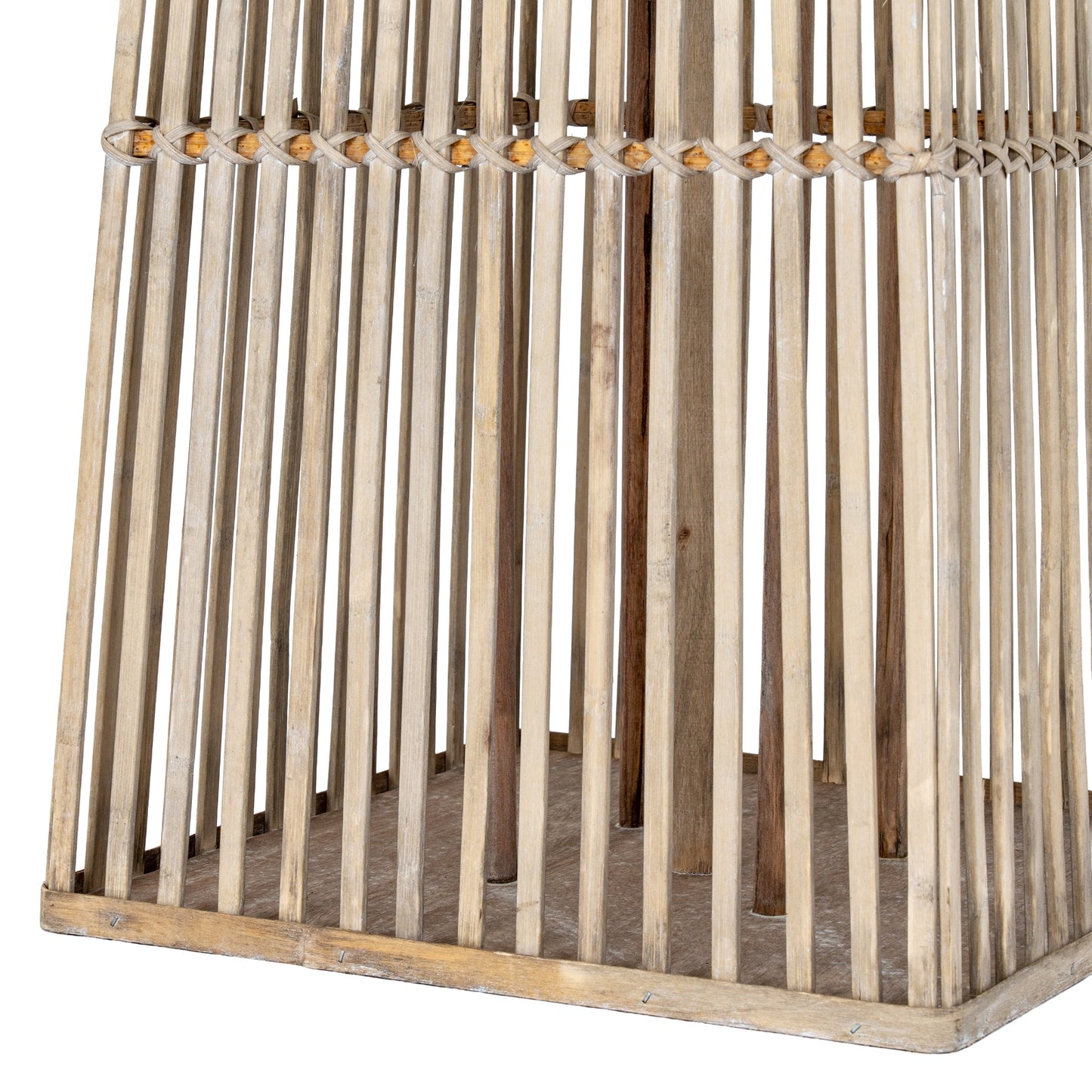 Large Silo Wicker Lantern With Glass Holder