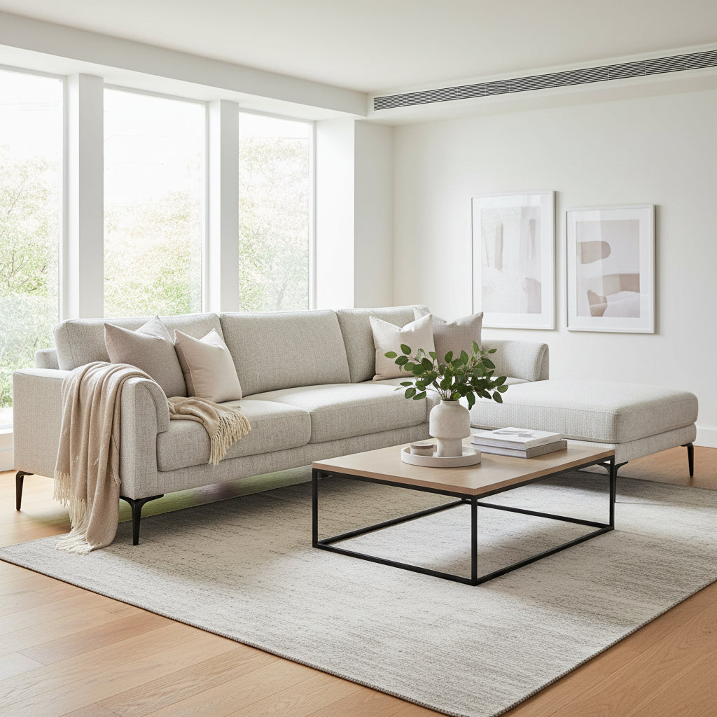 Zephra Three Seater Sofa With Footstool