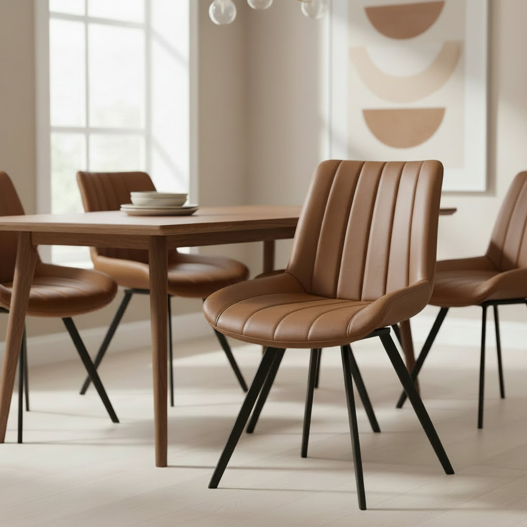 Malmo Tan Swivel Dining Chair