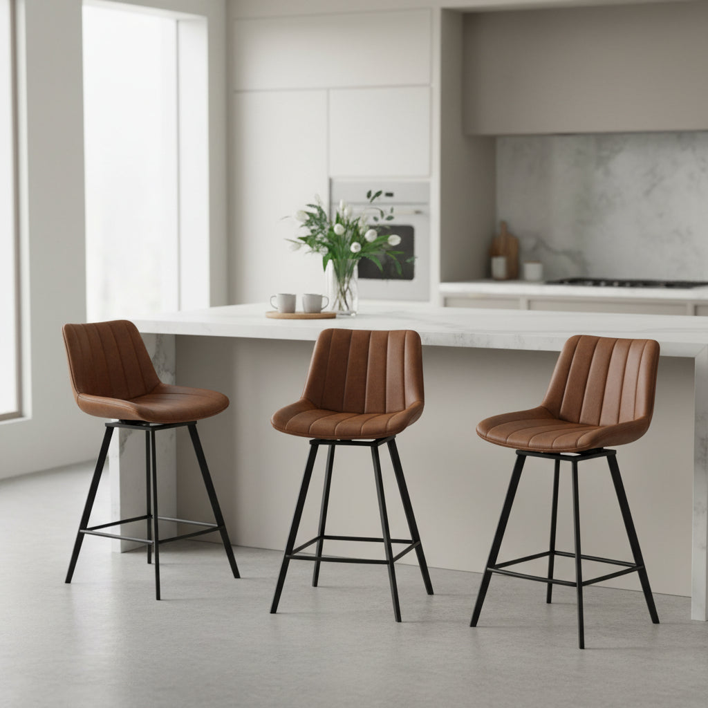 Malmo Tan Swivel Bar Stool