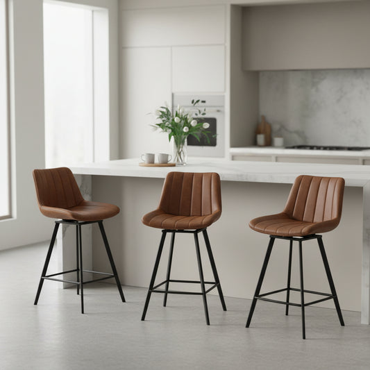 Malmo Tan Swivel Bar Stool