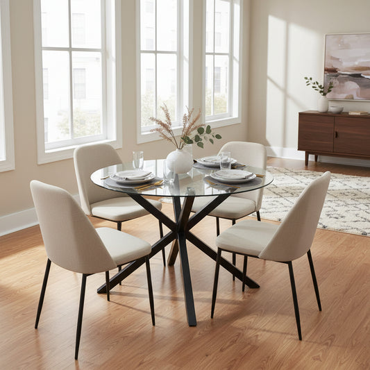 Monza Round Glass Dining Table
