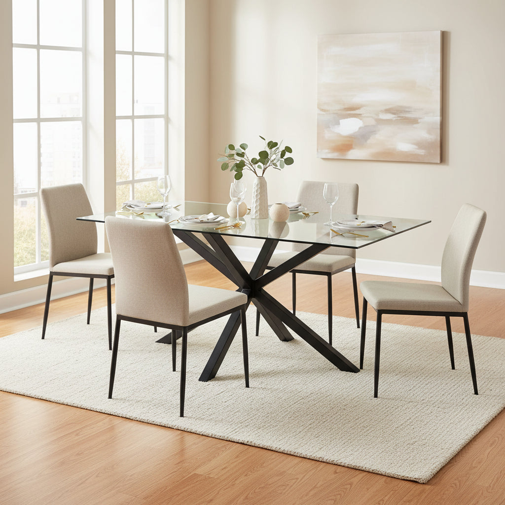 Monza Rectangular Glass Dining Table