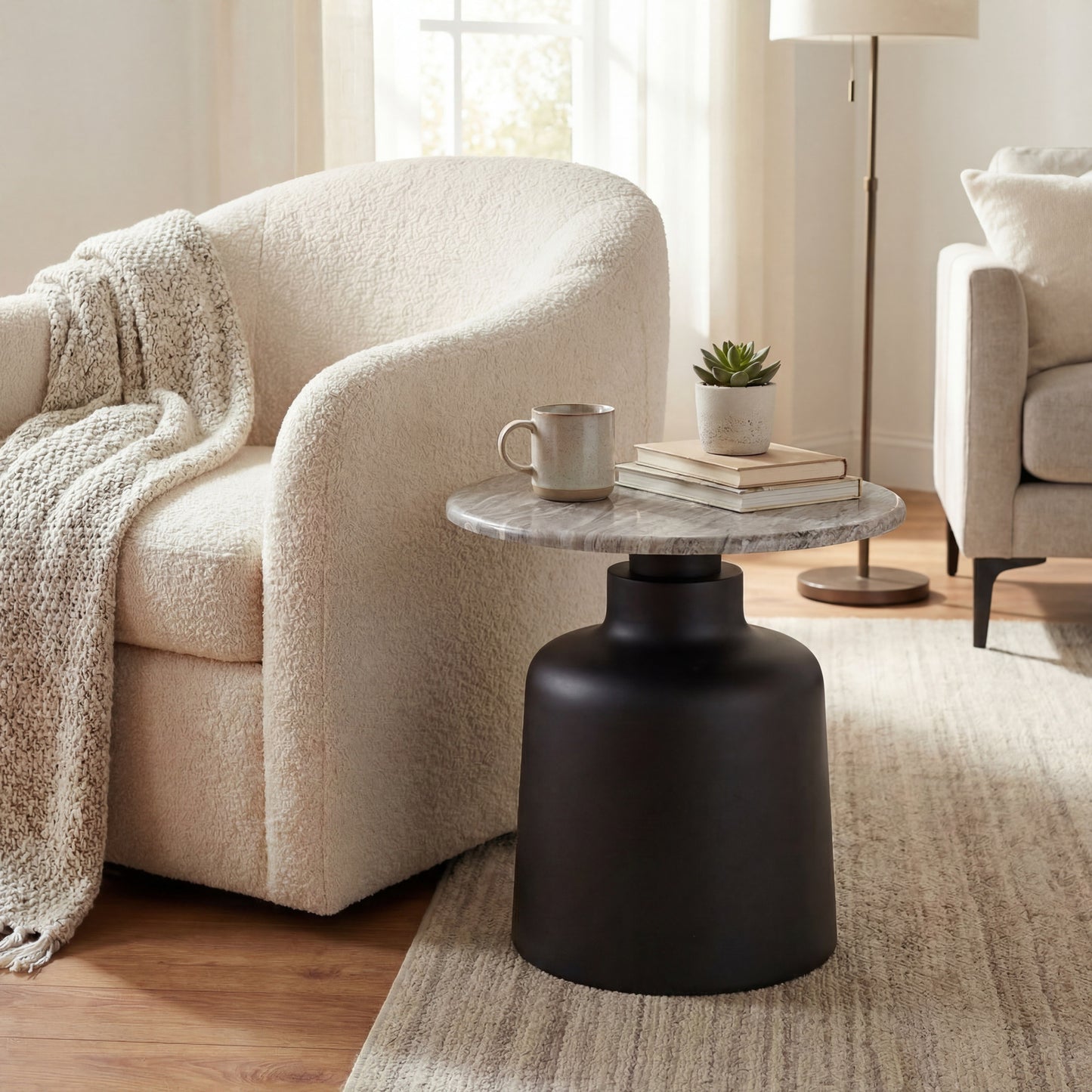 Oryn Stone Round Side Table