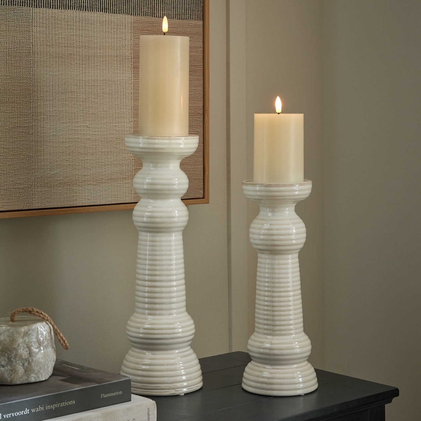 Elara Ceramic Pillar Candle Holder