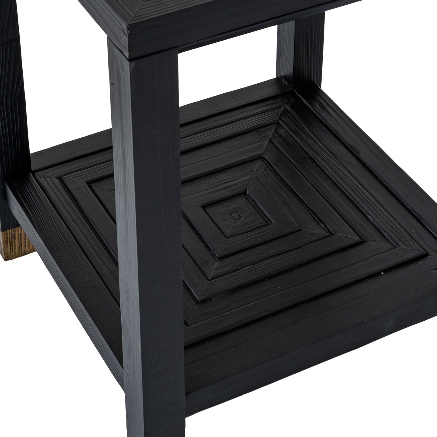 Kensington Noir Side Table with Geometric Shelf