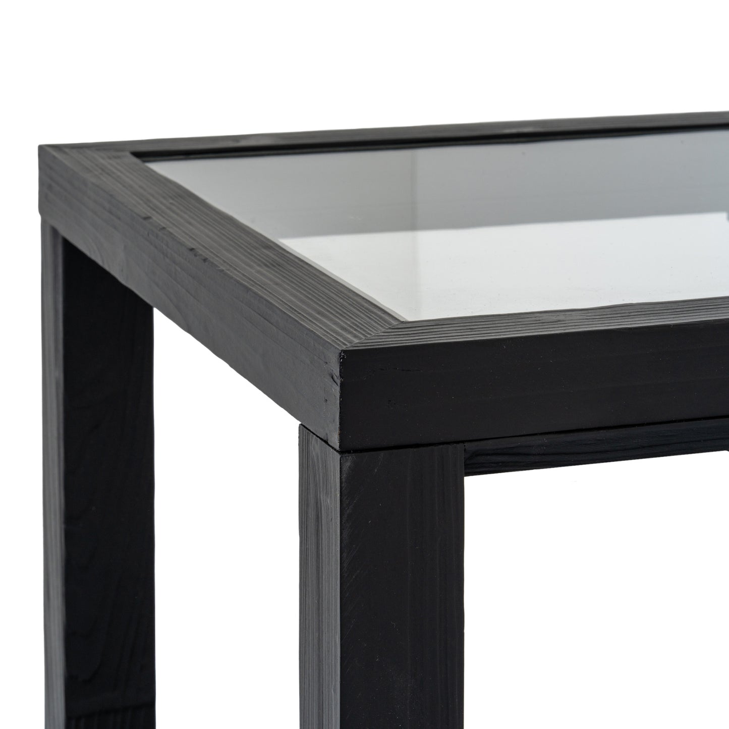 Kensington Noir Side Table with Geometric Shelf