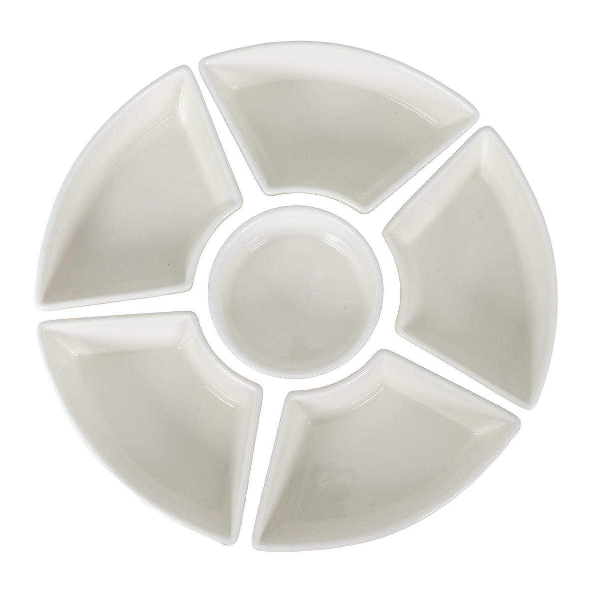 Acacia Rotating Sharing Platter with Ceramic Bowls