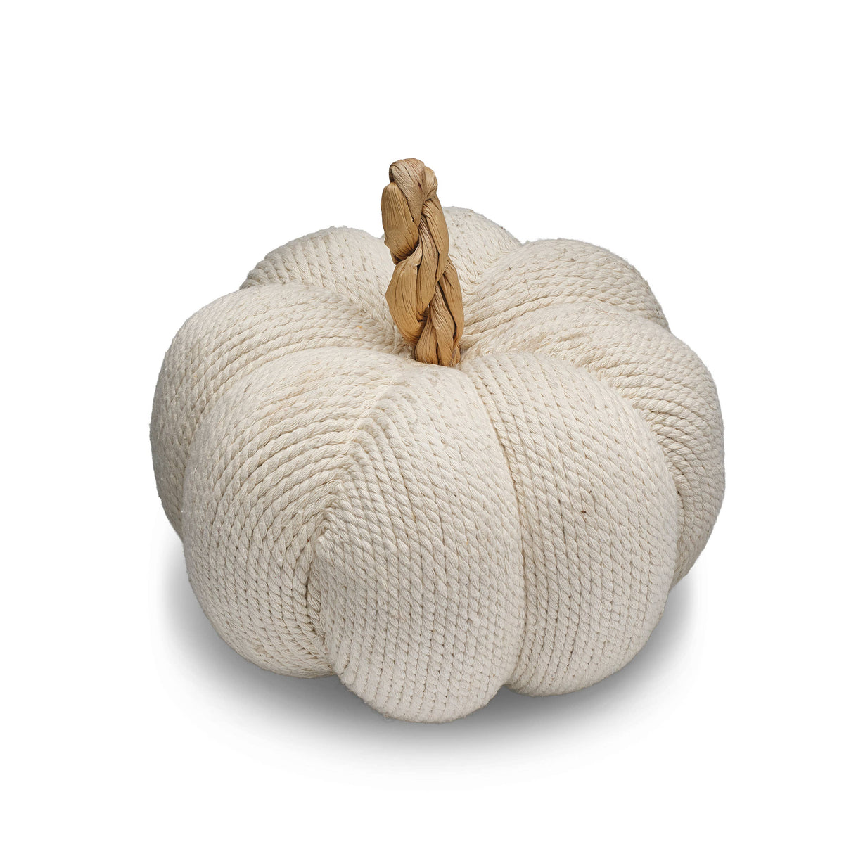 Cream Cotton and Rope Pumpkin