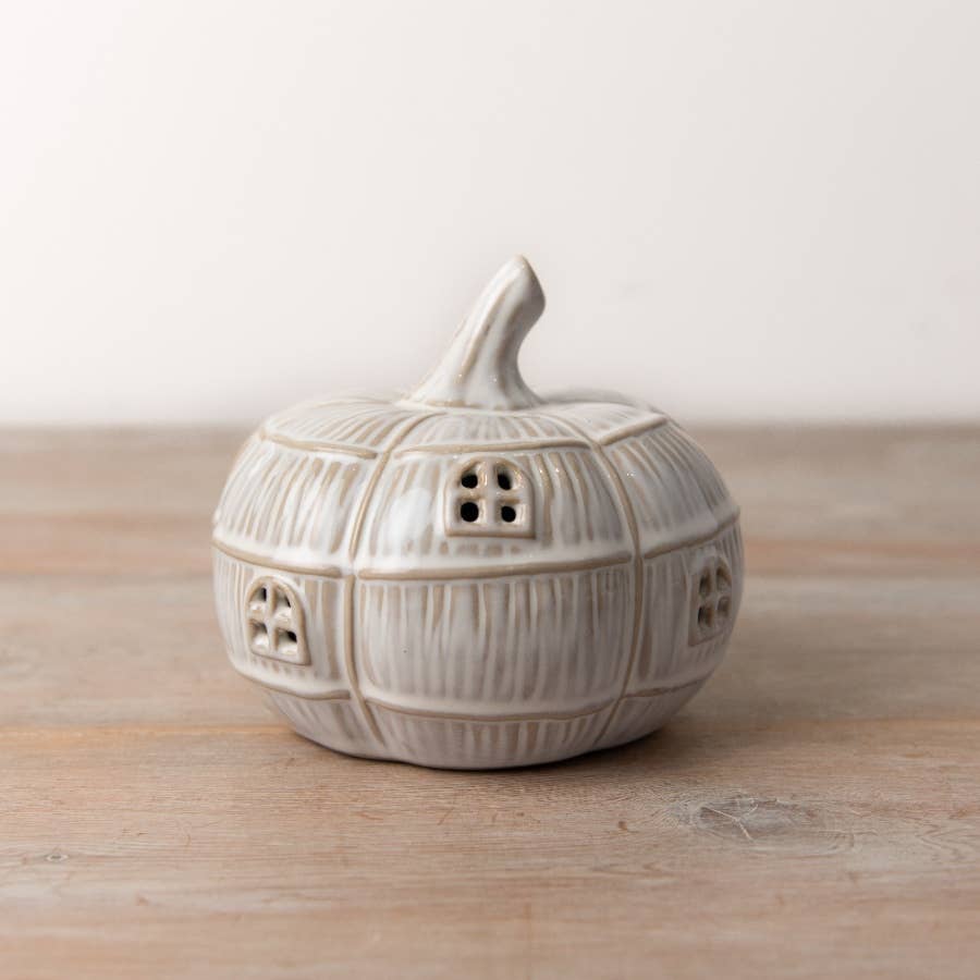 Cream LED Pumpkin House