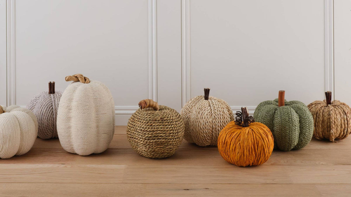 Natural Straw & Rope Pumpkin