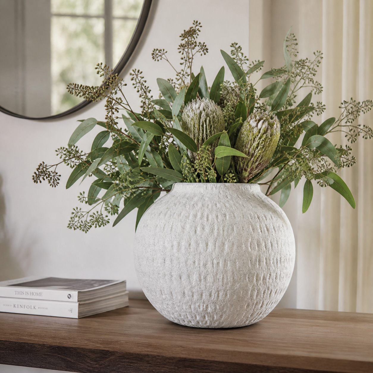 Ashen Large Round Vase