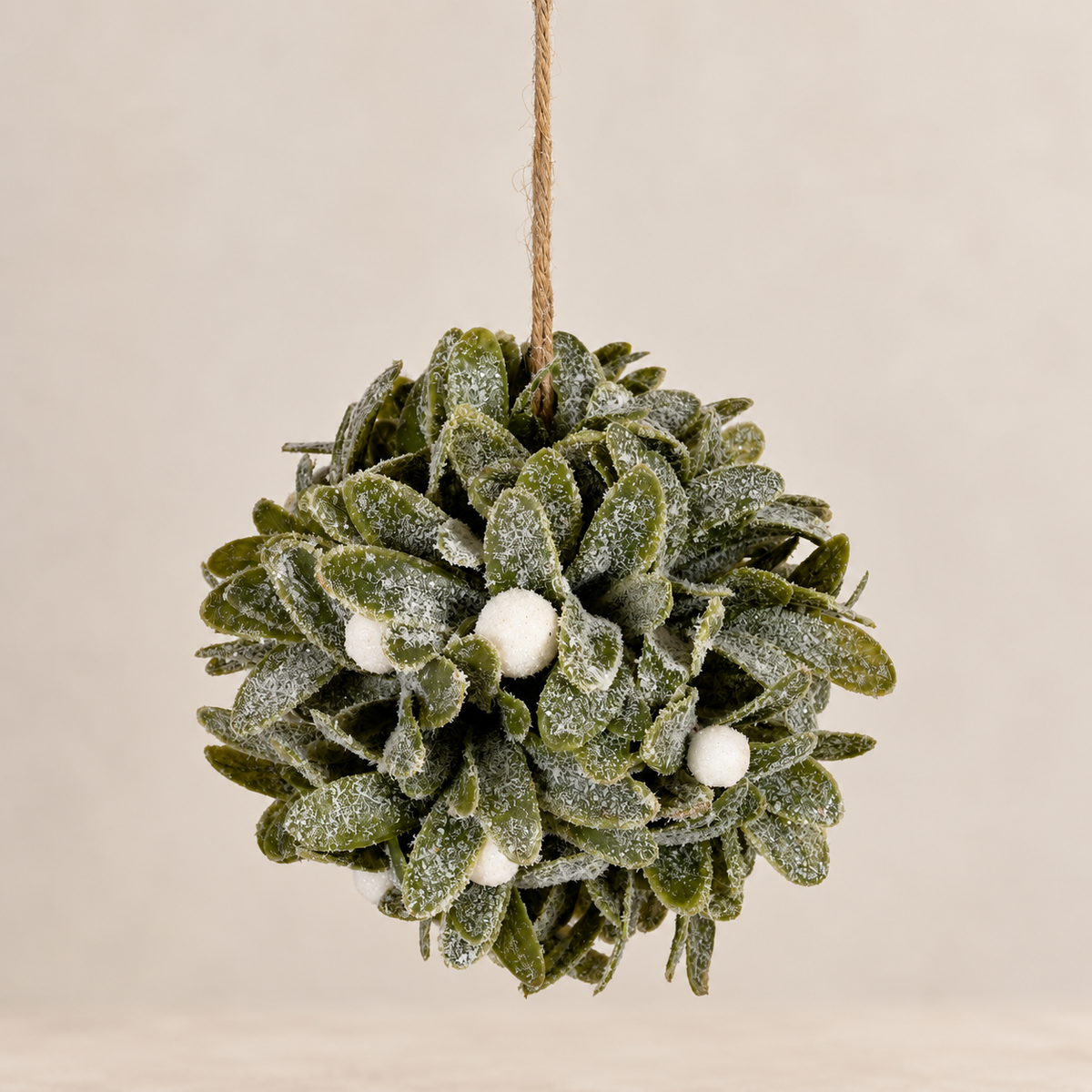 Frosted Mistletoe Kissing Ball