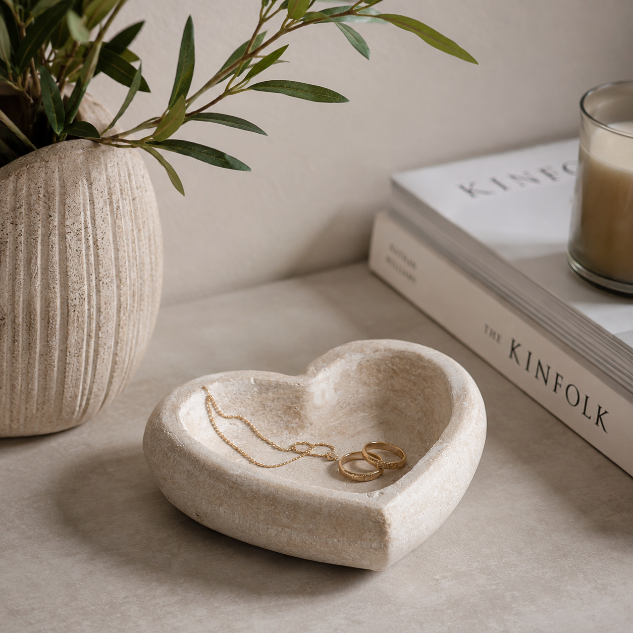 Deep Stone Heart Dish
