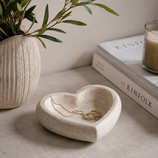Deep Stone Heart Dish