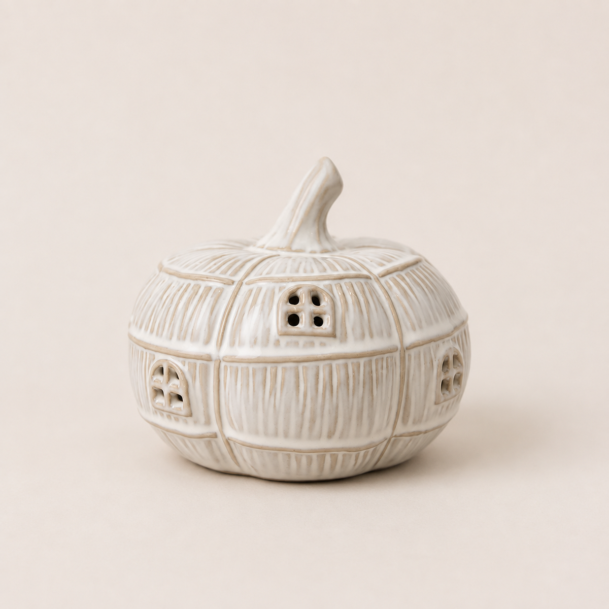 Cream LED Pumpkin House