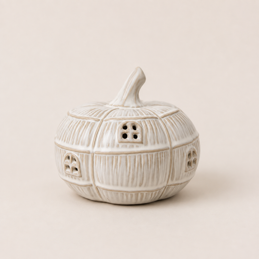 Cream LED Pumpkin House