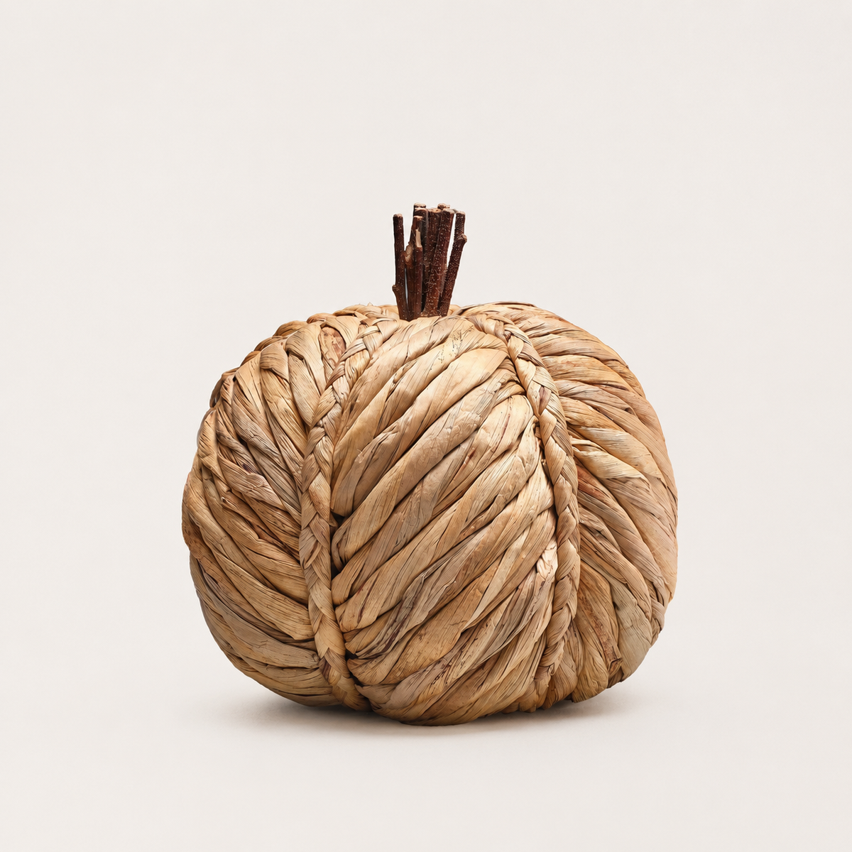 Large Plait Straw Pumpkin